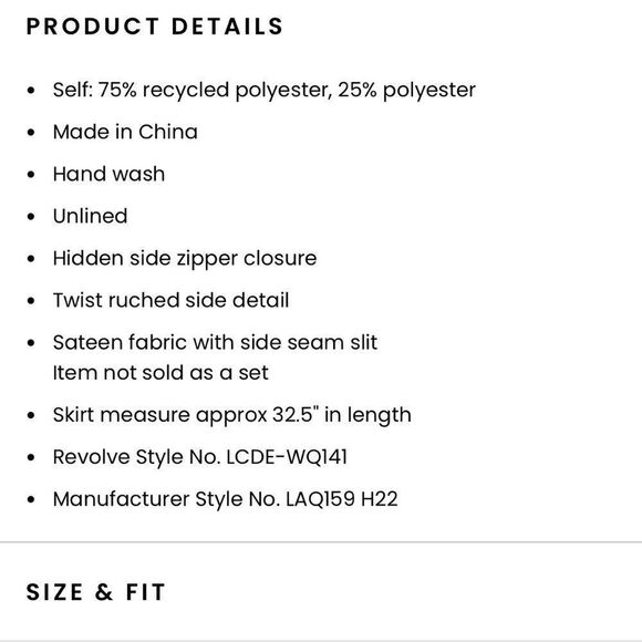 L'Academie || NWTs SET = 2 PIECES Ottilie Top and Prisca Skirt in Aqua Blue - Picture 17 of 17